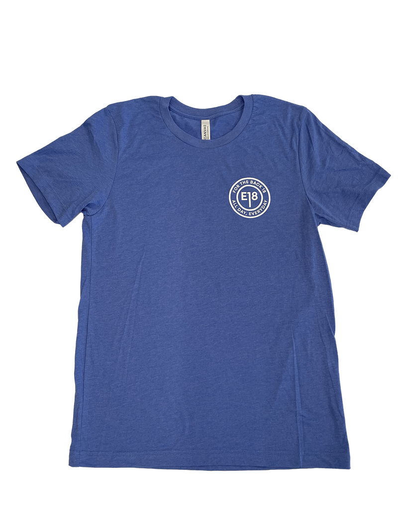 E18 Tour Script T-Shirt Heather Blue