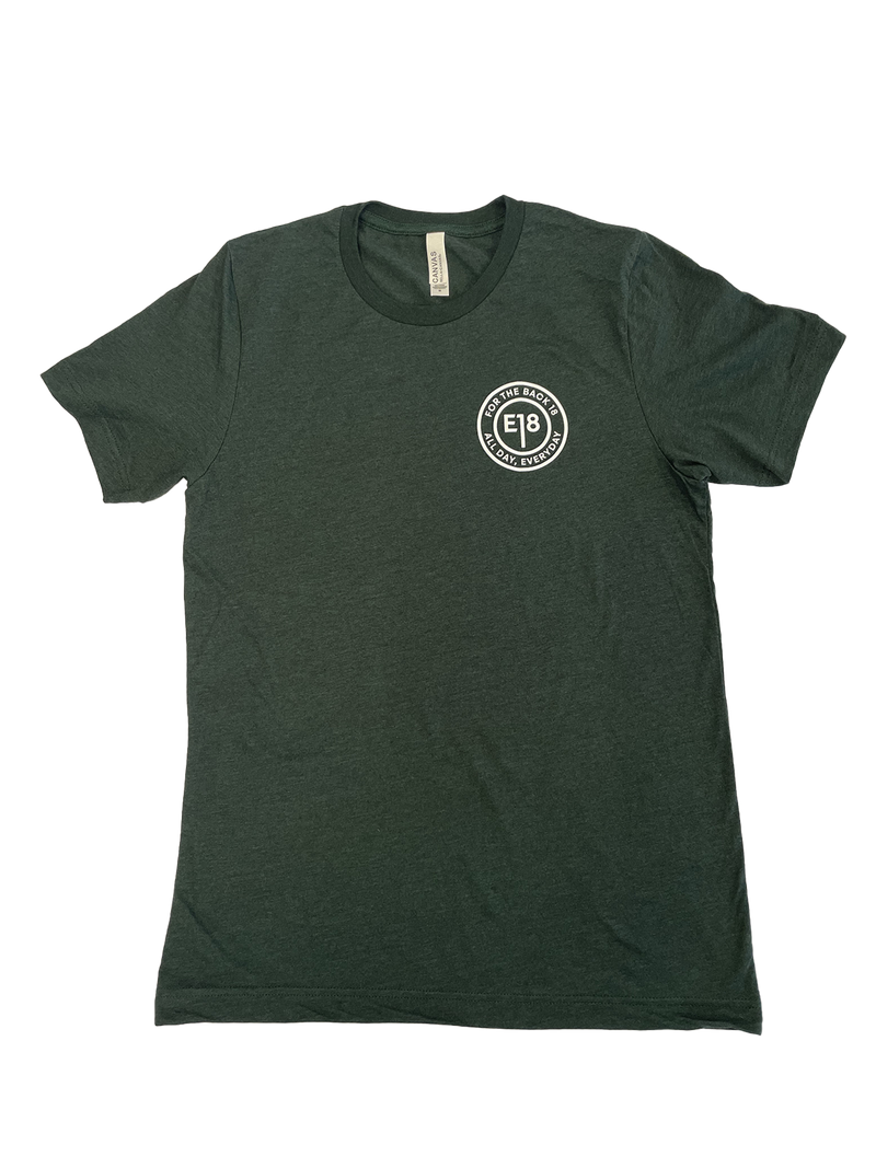 E18 Tour Script T-Shirt Heather Deep Green